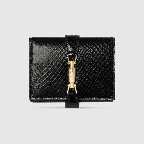 Gucci Jackie python medium wallet - black