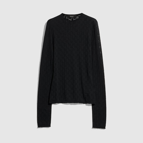 GG cotton devoré T-shirt - black