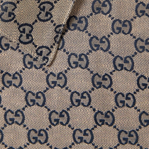 GG linen blend canvas jacket - beige and blue