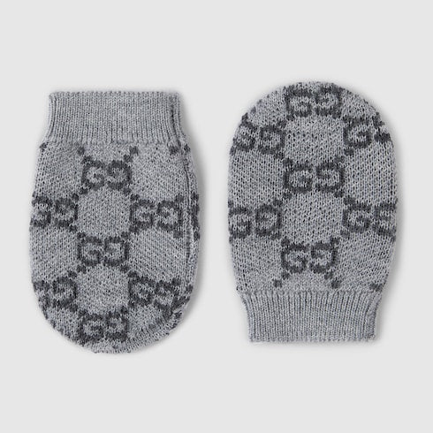 Baby GG wool mittens - grey and dark grey