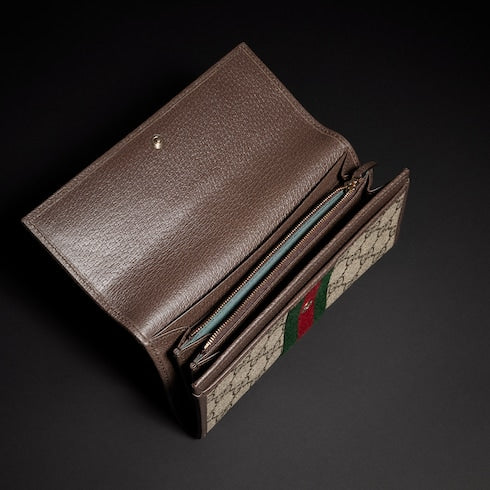 Ophidia continental wallet - beige and brown GG Supreme