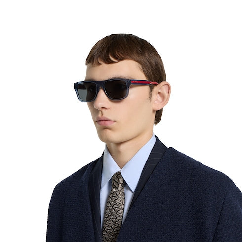 Square frame sunglasses - transparent blue