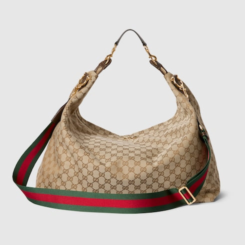 Brera large crossbody bag - sand and brown GG canvas