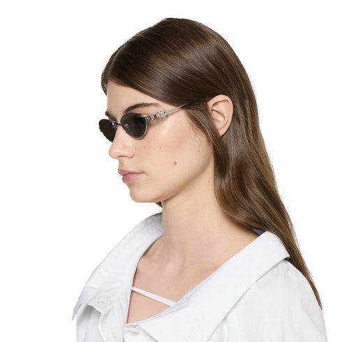 Oval frame sunglasses - light ruthenium