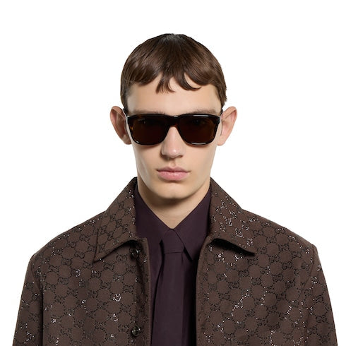 Square frame sunglasses - dark brown tortoiseshell