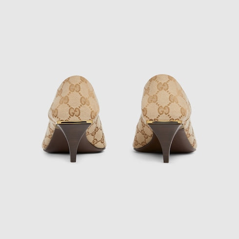 Women's Vittoria pump - sand and brown GG canvas