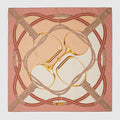 Printed silk jacquard carré - Light pink and pink