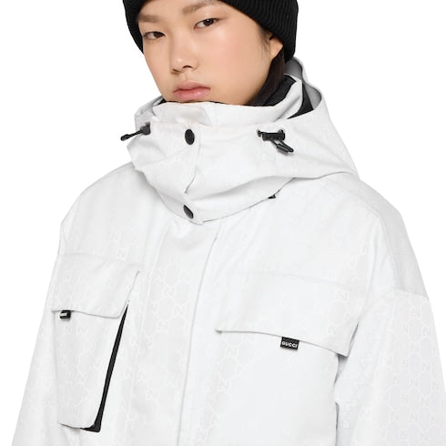 GG technical fabric jacquard jacket - white