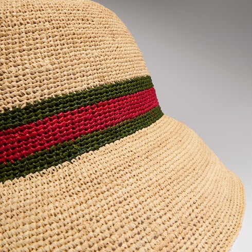 Woven fabric hat with Web - light beige
