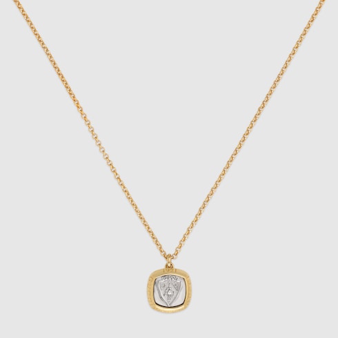 Gucci crest pendant necklace - gold-toned brass