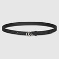 GG Marmont thin belt - black GG canvas