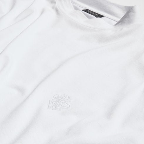 Lightweight silk jersey T-shirt with embroidery - white
