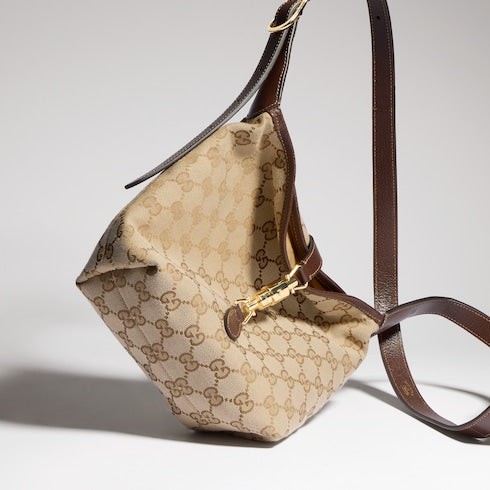 GG mini bag - sand and brown GG canvas