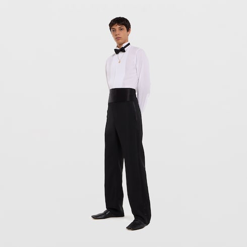 Light wool mohair canvas suit - black