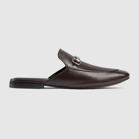 Men's mule with Horsebit - dark brown leather
