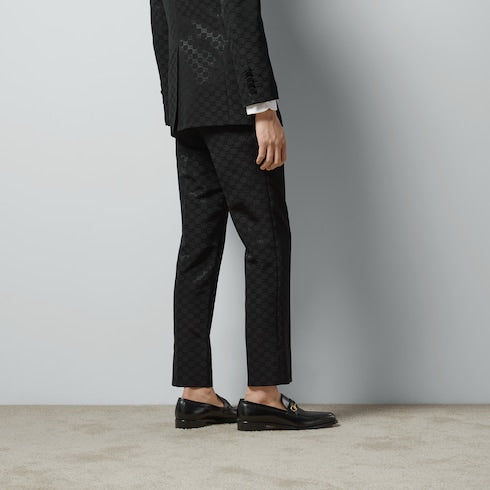 GG cotton viscose formal pant - black