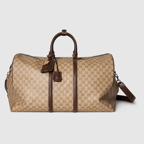 Gucci Essence Classic large duffle bag - sand and brown GG canvas