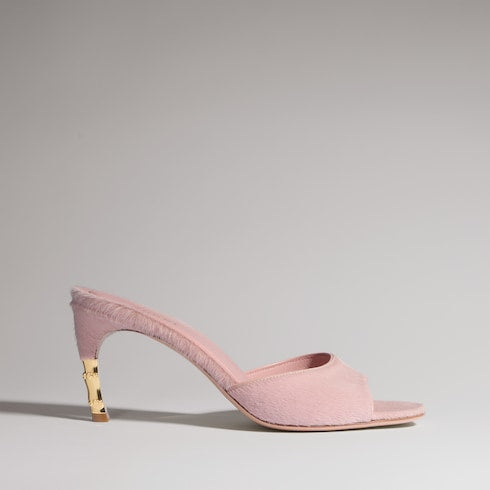 Women's Castello slide - light pink calf hair