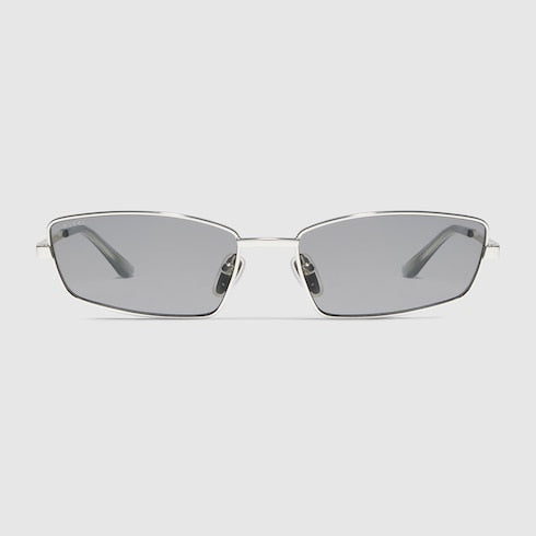 Rectangular optical frame - silver-toned