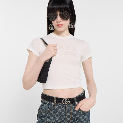 GG Marmont belt - black GG canvas