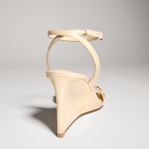 Women's Donna wedge sandal - ivory patent leather