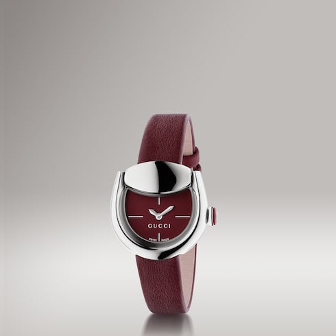 Gucci Horsebit watch, 27x23mm - burgundy leather