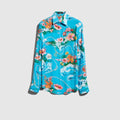 Printed fluid fabric shirt - multicolor
