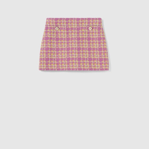 Wool bouclé skirt - multicolor