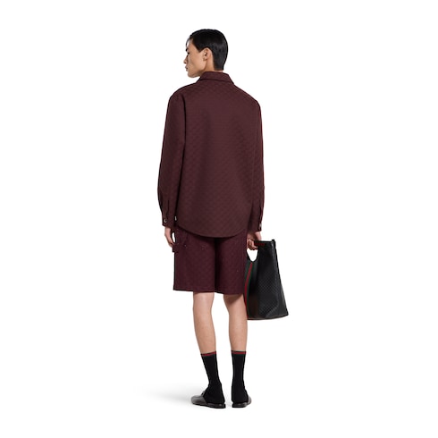 GG canvas zip jacket - burgundy