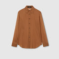 Silk stretch chiffon shirt - light brown