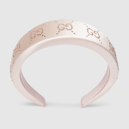 Children's satin headband - pale pink