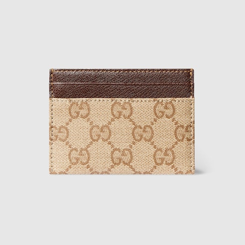 Gucci Essence Classic card case - sand and brown GG canvas