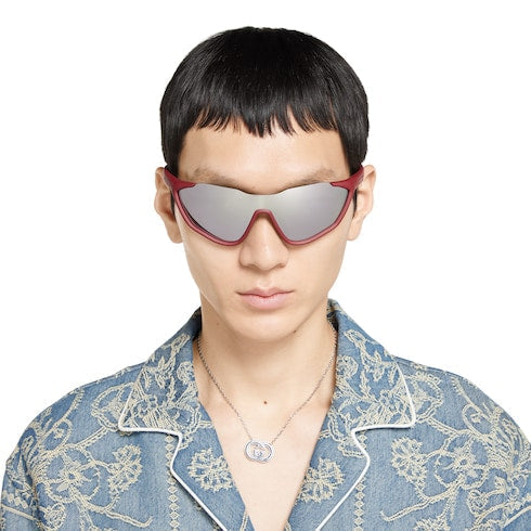 Mask-shaped sunglasses - Rosso Ancora red