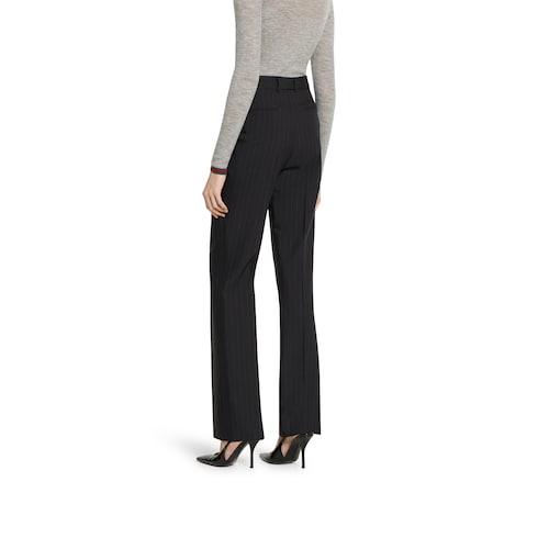 Pinstripe Gucci wool jacquard pants - black