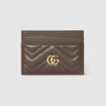 GG Marmont card case - dark taupe leather