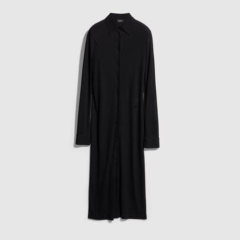 Viscose crêpe jersey dress - black