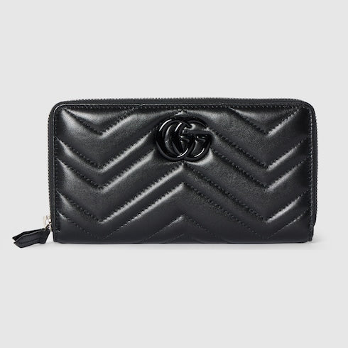 GG Marmont zip around wallet - black leather