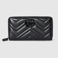 GG Marmont zip around wallet - black leather