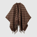 GG wool jacquard cape - brown and beige