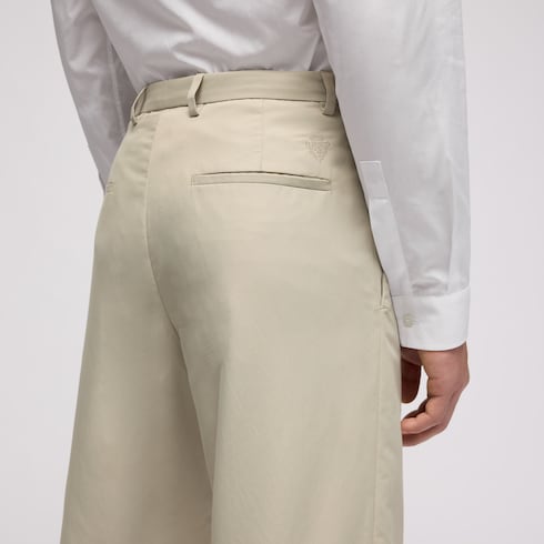 Lightweight cotton nylon twill pants - beige