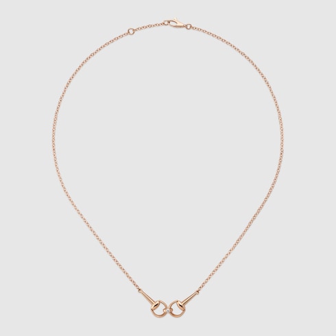Gucci Horsebit diamond 18k chain necklace - 18k rose gold