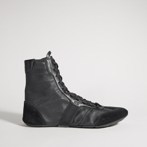 Women's Flex high-top sneaker - black leather