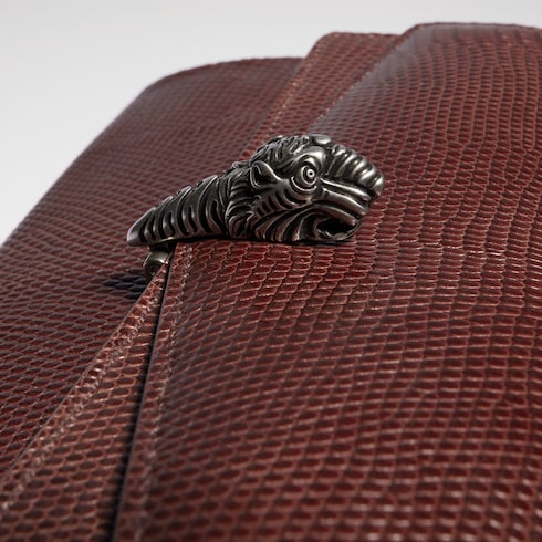 Dionysus lizard small shoulder bag - chestnut