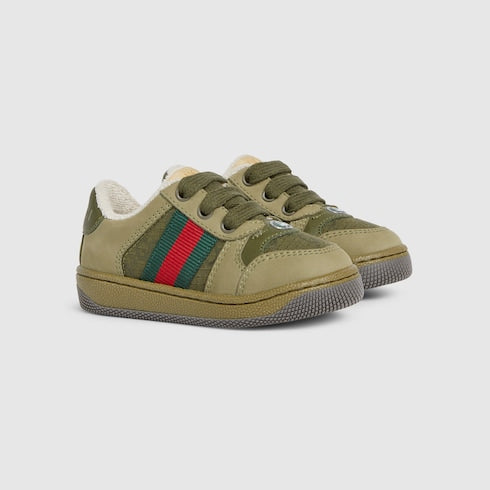 Toddler Screener sneaker - green suede