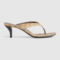 Women's Vittoria thong - sand and brown GG canvas