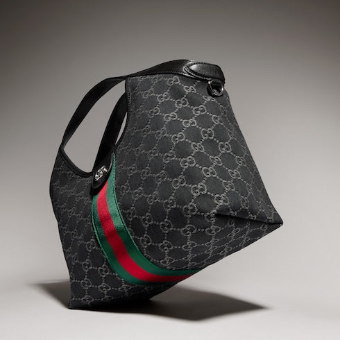 Gucci Giglio small tote bag - black GG denim