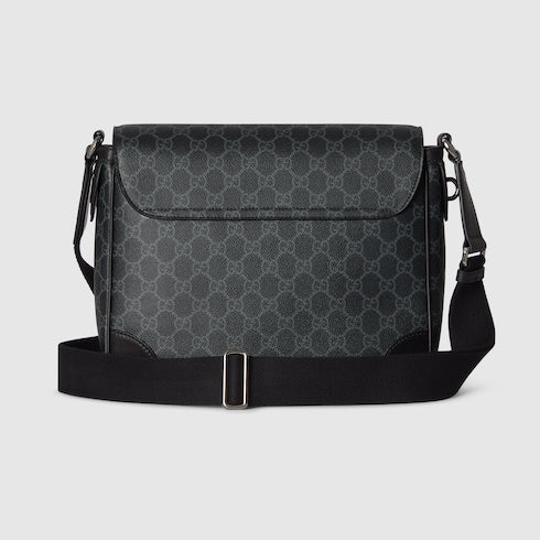 GG Emblem medium crossbody bag - black fabric