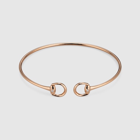 Gucci Horsebit 18k diamond bangle bracelet - 18k rose gold