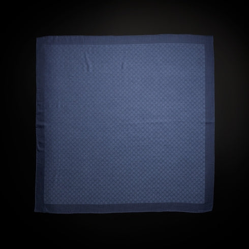 GG wool silk jacquard shawl - blue