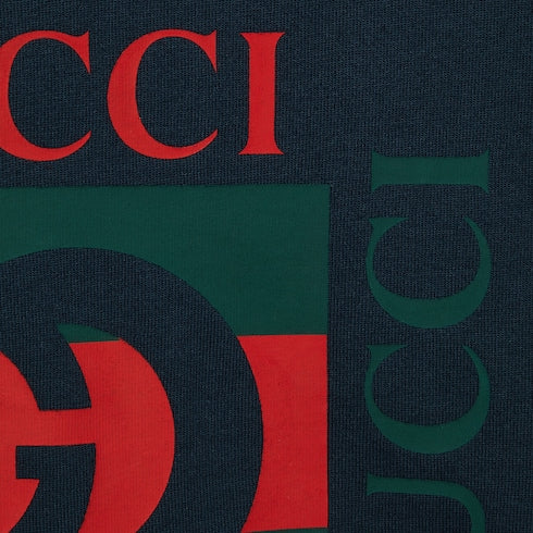 Printed cotton jersey T-shirt - navy